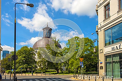 Warsaw, Poland - Holy Trinity Evangelical Church of the Augsburg Confession - known as Zugâ€™s Protestant Church - at the Editorial Stock Photo